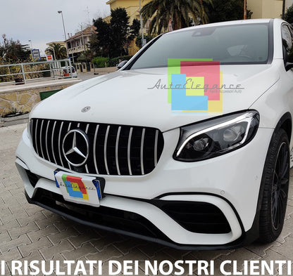 GRIGLIA ANTERIORE MERCEDES GLC C253 X253 15-18 PROFILI CROMATI PANAMERICA