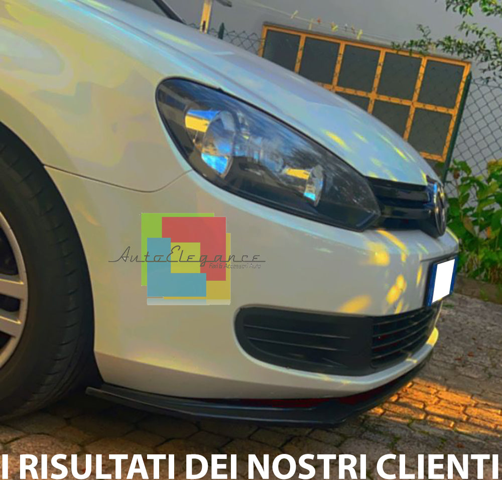 VW GOLF 6 VI 2008-2012 SPLITTER SOTTO PARAURTI ANTERIORE ABS NERO LUCIDO