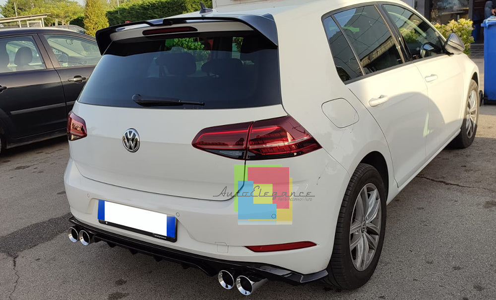 VW GOLF 7.5 2017-2020 REAR DIFFUSER UNDER BUMPER FOUR TIP ABS