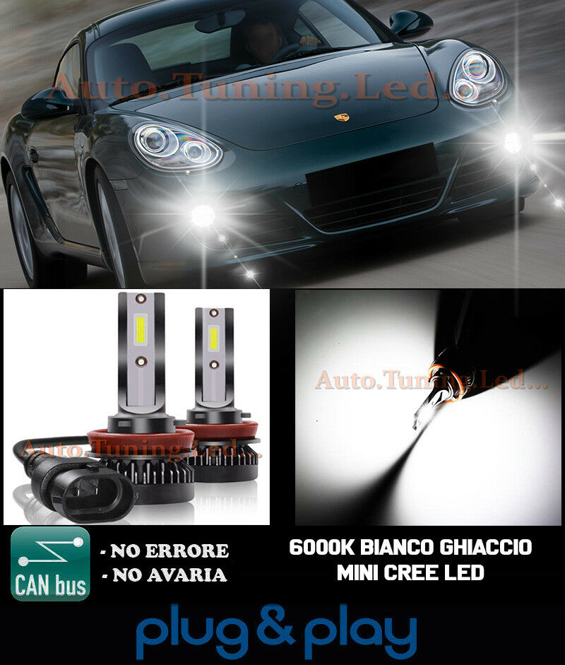 CREE LED FOG LIGHTS PORSCHE CAYMAN 987 CAMBUS ICE WHITE 8000LM