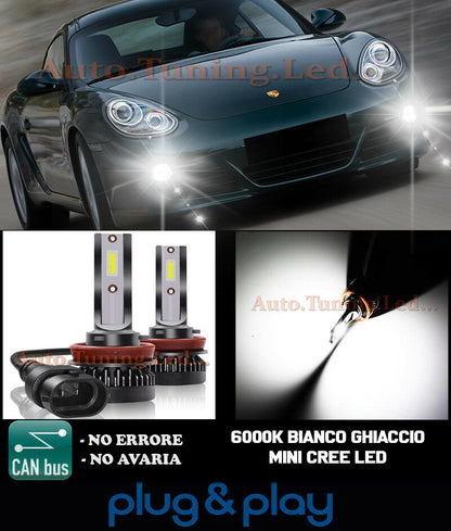 CREE LED FOG LIGHTS PORSCHE CAYMAN 987 CAMBUS ICE WHITE 8000LM