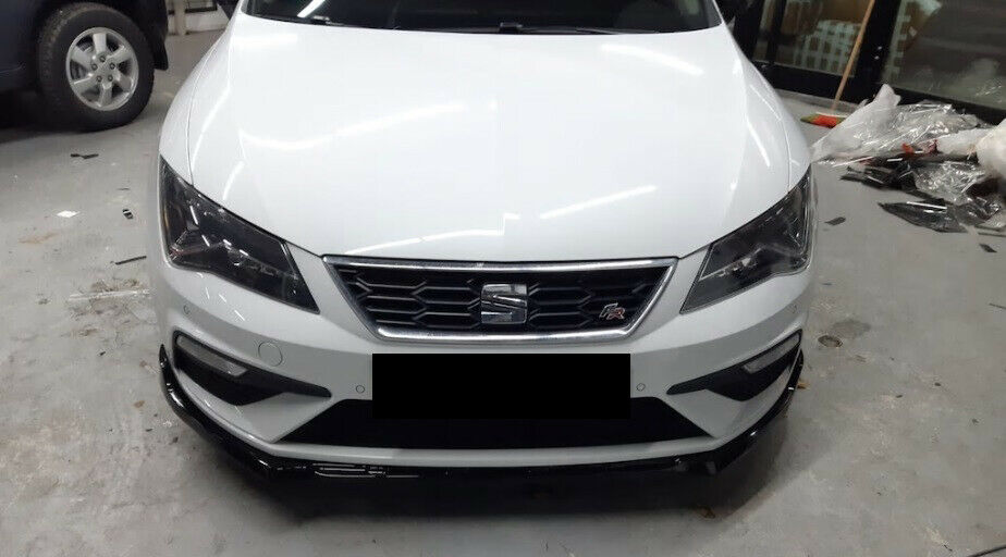 LIP SPOILER UNDER FRONT BUMPER FOR SEAT LEON 5F ABS BLACK SPLITTER
