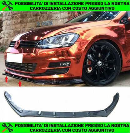 LIP SPOILER SOTTO PARAURTI ANTERIORE VW GOLF 7 MK7 SPLITTER ABS NERO .-