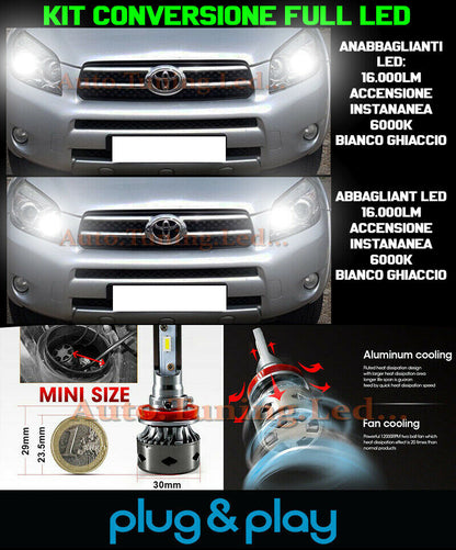 LOW BEAM + HIGH BEAM LED 16,000LM LAMPS FOR TOYOTA RAV-4 RAV 4 III