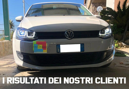 VW POLO 6R 2009 IN POI FARI ANTERIORI LENTICOLARI GTI ANGEL EYES LED .-