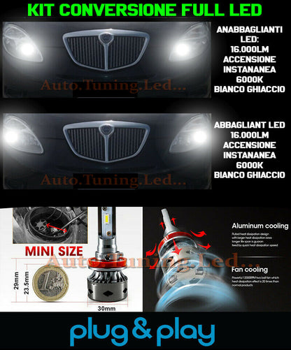 LAMPADE ANABBAGLIANTI + ABBAGLIANTI LED 16.000LM PER LANCIA Y YPSILON 843