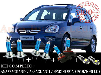 KIA CARENS 2007-2012 SET COMPLETO LAMPADE BLU XENON + POSIZIONE A LED