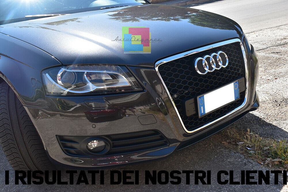 AUDI A3 8P 2008-2012 GRIGLIA ANTERIORE LOOK RS3 CALANDRA A NIDO D&apos;APE AUTOELEGANCERICAMBI