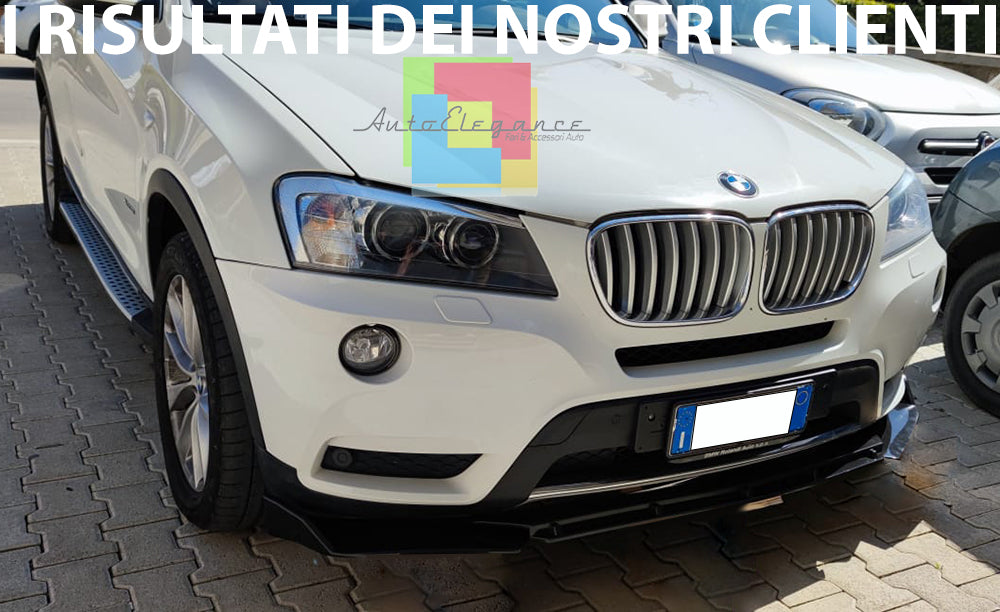 BMW X3 F25 2010-2017 LAMA SOTTO PARAURTI ANTERIORE IN ABS NERO SPLITTER AUTOELEGANCERICAMBI