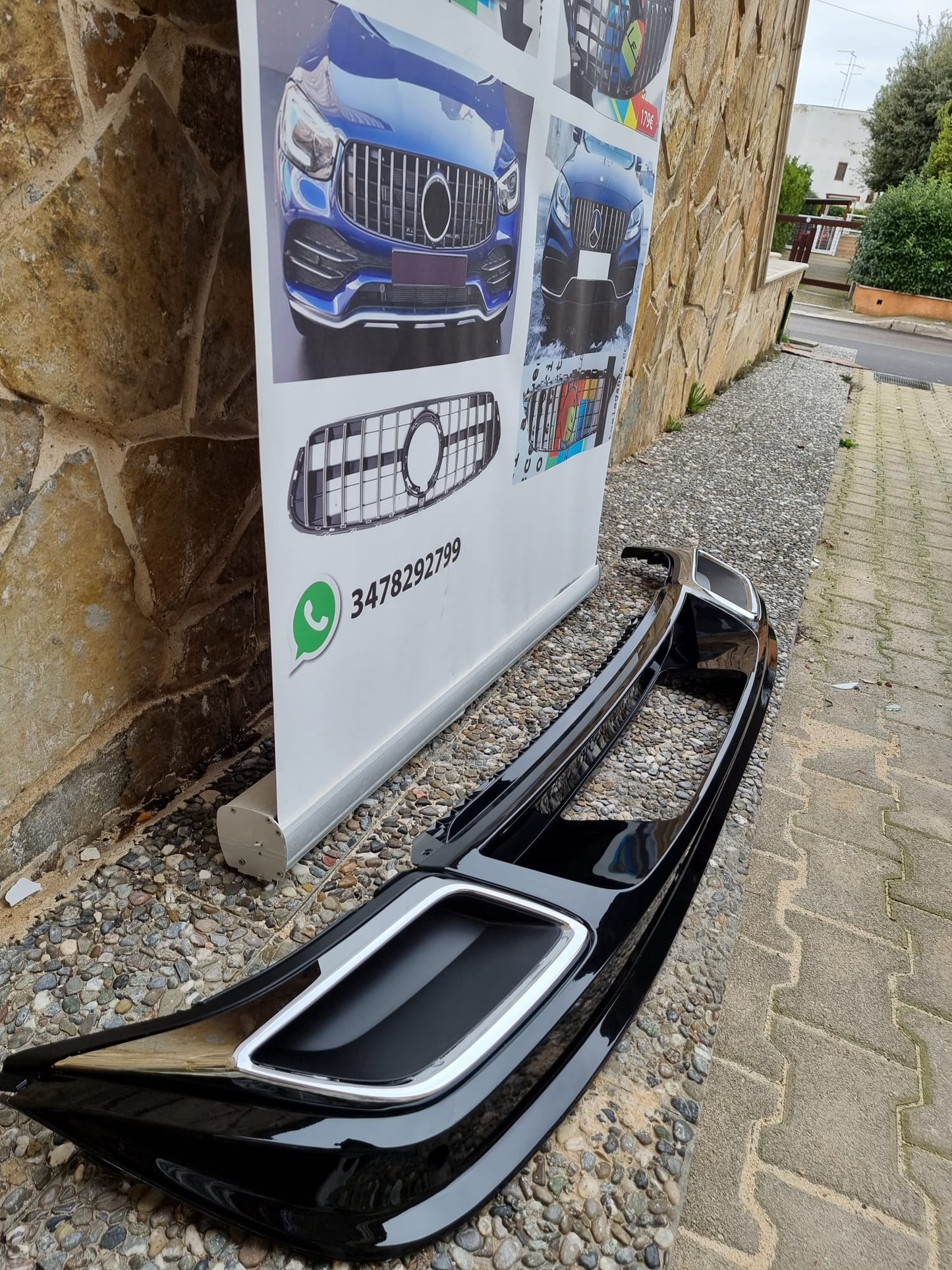 DIFFUSORE VW TIGUAN II AD1 2016+ SOTTO PARAURTI POSTERIORE LOOK R IN ABS