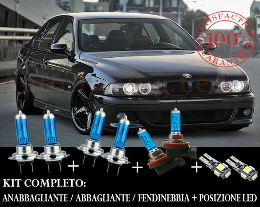 BMW SERIE 5 E39 SET COMPLETO LAMPADE BLU XENON + POSIZIONE A LED AUTOELEGANCERICAMBI