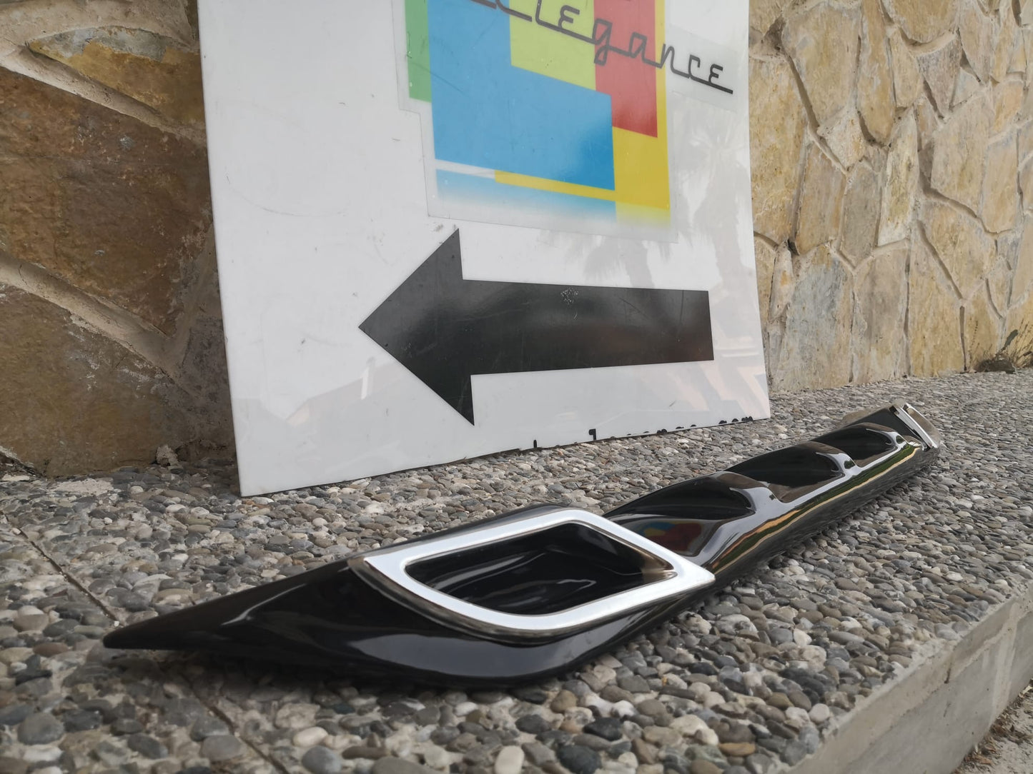 PEUGEOT 208 UNDER BUMPER DIFFUSER OVAL TIP DIFFUSER ABS GLOSSY BLACK