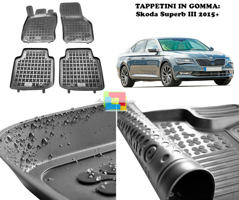 Skoda Superb III 2015+ TAPPETINI AUTO IN GOMMA - TAPPETI TOP QUALITA -1-