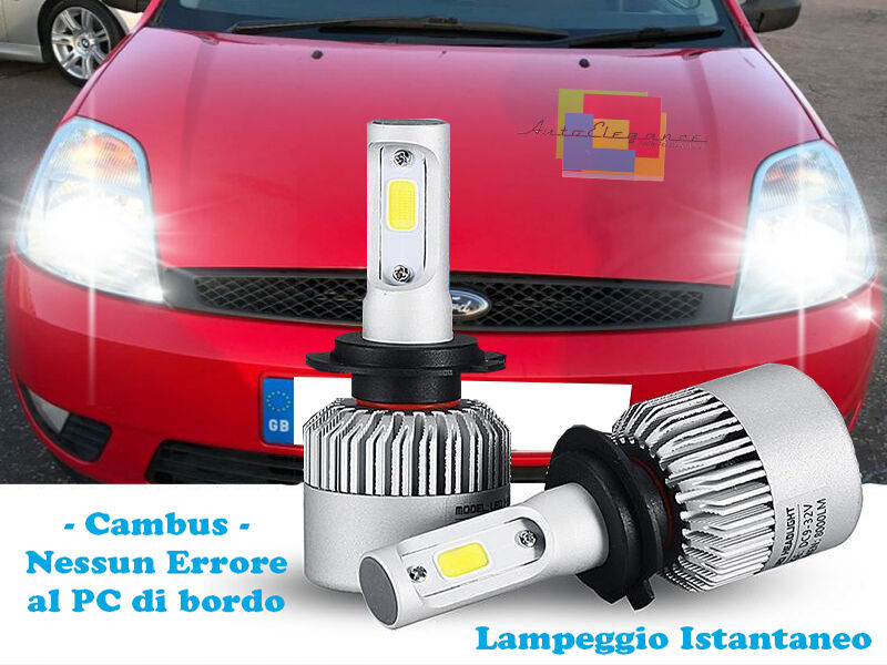 LAMPADE ABBAGLIANTI ANABBAGLIANTI LED FORD FIESTA 01-08 ISTANTANEO 6000K CREE