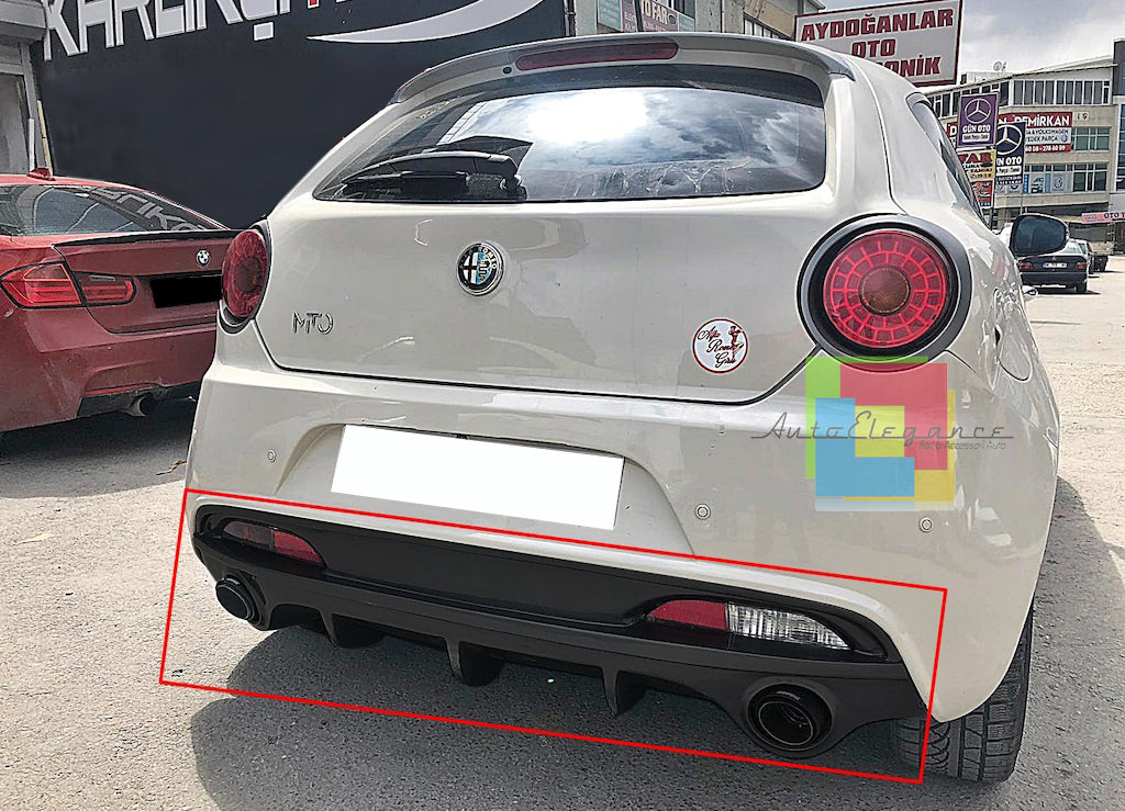 DIFFUSORE ALFA ROMEO MITO 2008+ SOTTO PARAURTI POSTERIORE DAM NERO LUCIDO