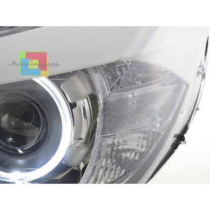 BMW X1 E84 FARI ANTERIORI NERI ANGEL EYES LED LENTICOLARI H7 / H7 AUTOELEGANCERICAMBI