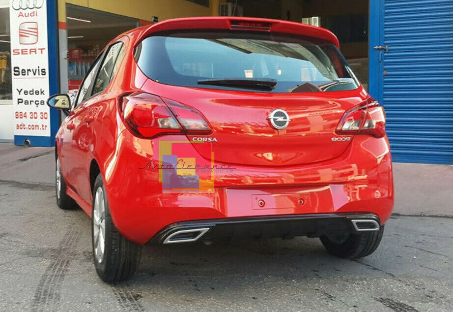 OPEL CORSA E 2014+ DIFFUSORE SOTTO PARAURTI DIFFUSORE TERMINALI CROMATI ABS -