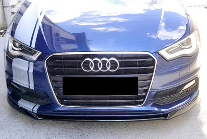 AUDI A3 8V 2012-2015 SLINE SPLITTER ANTERIORE SOTTO PARAURTI ABS NERO LAMA AUTOELEGANCERICAMBI