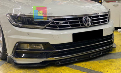 VW PASSAT B8 2015-2019 FRONT BUMPER SPLITTER GLOSS BLACK RS LOOK