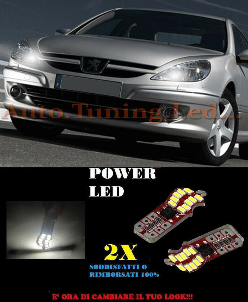 LUCI POSIZIONE PEUGEOT 607 2000-2008 CANBUS T10 BIANCO 20 LED SUPER QUALITA