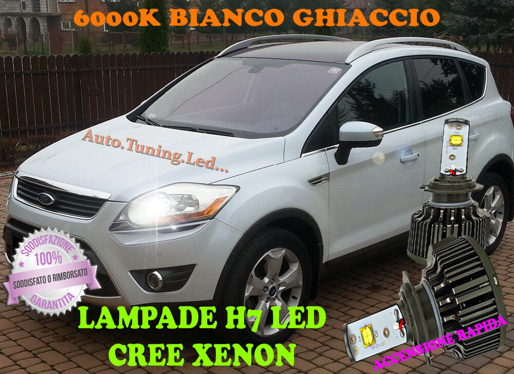 FORD KUGA 2008-2012 LAMPADE H7 CREE XENON ABBAGLIANTI 6000K BIANCO PURO