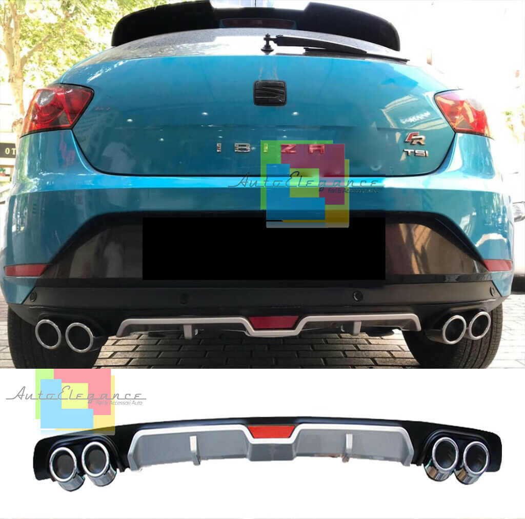 SEAT IBIZA 6J SOTTO PARAURTI POSTERIORE DIFFUSORE QUATTRO TERMINALI ABS -