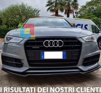 AUDI A6 4G C7 FRONT BUMPER SPLITTER GLOSSY BLACK BLADE