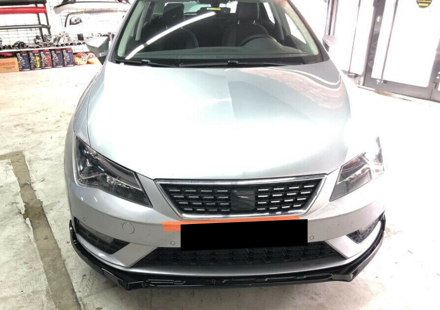 LIP SPOILER UNDER FRONT BUMPER FOR SEAT LEON 5F ABS BLACK SPLITTER