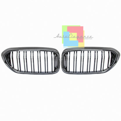 GRIGLIE ANTERIORI DOPPIA FASCIA M CARBONIO MASCHERINE PER BMW SERIE 5 G30 G31 .-