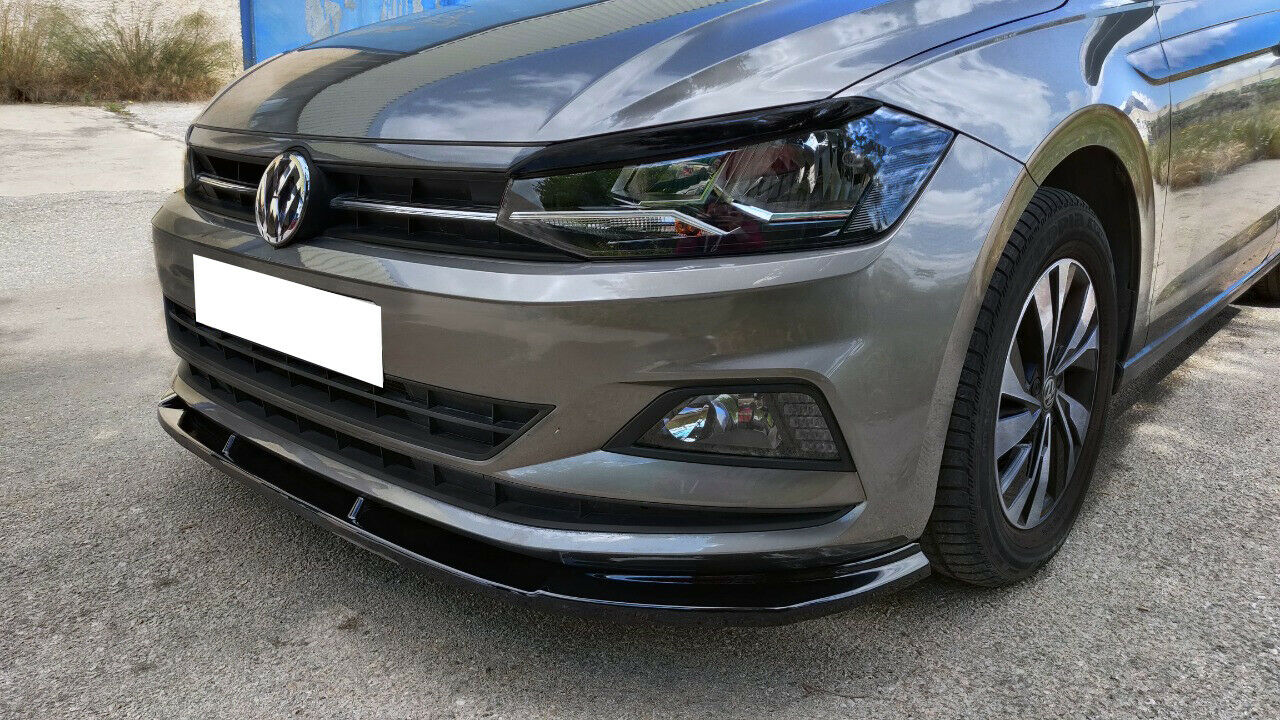 VW POLO AW1 ABS FRONT BUMPER BLADE SPORT LOOK BLACK SPLITTER
