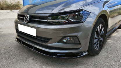 VW POLO AW1 ABS FRONT BUMPER BLADE SPORT LOOK BLACK SPLITTER