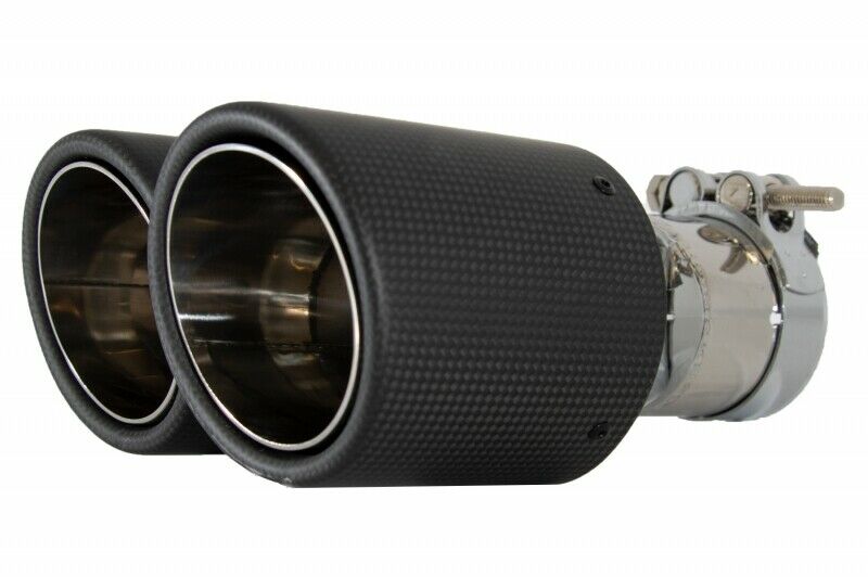 AUDI COPPIA TERMINALI DI SCARICO ACCIAIO INOX CARBON LOOK SLINE RS AUTOELEGANCERICAMBI