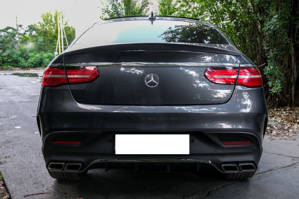 MERCEDES GLE COUPE 2015-2019 AMG REAR DIFFUSER WITH BLACK STAINLESS STEEL TIPPER
