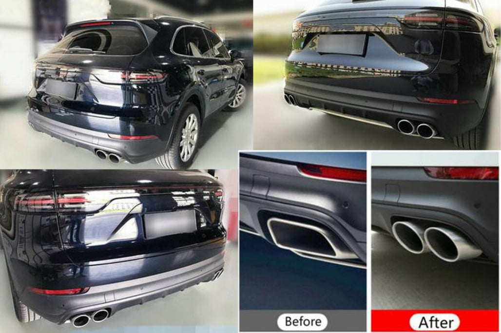 PORSCHE CAYENNE 9YA 3.0 2018+ CHROME STAINLESS STEEL EXHAUST TIPPER