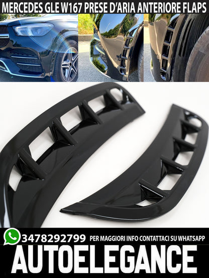 MERCEDES GLE W167 2018+ FRONT BUMPER AIR INTAKES ADHESIVE BLACK FLAPS