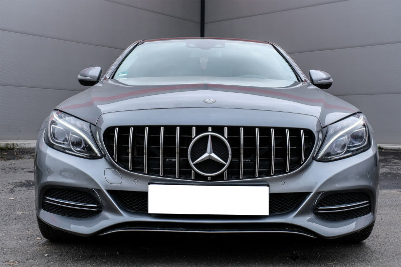 GRIGLIA ANTERIORE PER MERCEDES C W205 C205 15-18 PROFILI CROMATI PANAMERICA