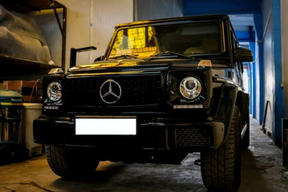 MERCEDES CLASSE G W463 1990-2014 GRIGLIA ANTERIORE AMG CALANDRA PROFILI NERI