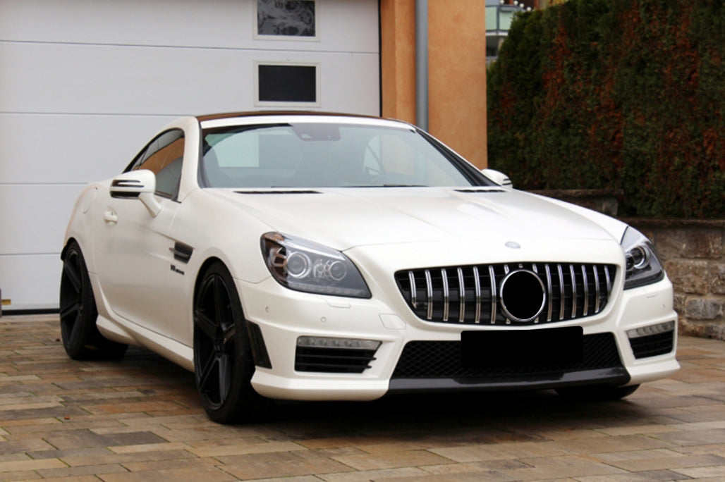 GRIGLIA ANTERIORE MERCEDES R172 SLK 2011-2015 PROFILI SATINATI AMG PANAMERICANA
