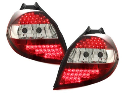 RENAULT CLIO III 2005-2009 PAIR OF REAR LIGHTS LED RED SMOKE TUNING