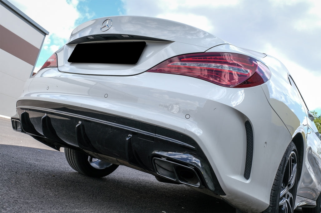 MERCEDES CLA W117 2013-2018 REAR DIFFUSER ABS AMG BLACK EDITION