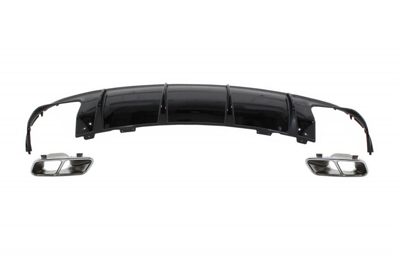 MERCEDES CLA W117 2013-2018 DIFFUSORE POSTERIORE ABS + TERMINALI CROMATI A45 AMG