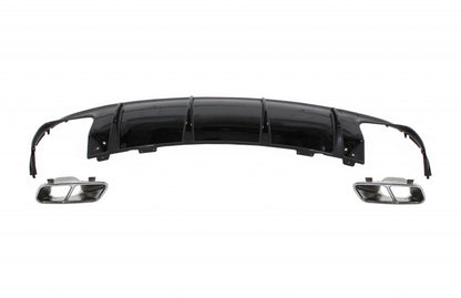 MERCEDES CLA W117 2013-2018 DIFFUSORE POSTERIORE ABS + TERMINALI CROMATI A45 AMG