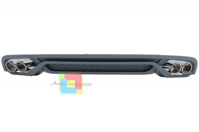 AUDI A4 B8 8K 2012-2015 DIFFUSORE SOTTO PARAURTI DESIGN ABT IN ABS + TERMINALI AUTOELEGANCERICAMBI