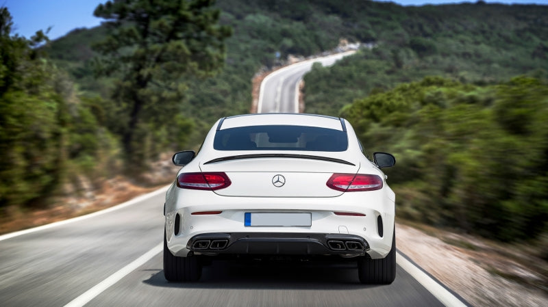 MERCEDES C A205 C205 2014-2019 REAR DIFFUSER ABS STEEL MUFFLERS AMG BLACK