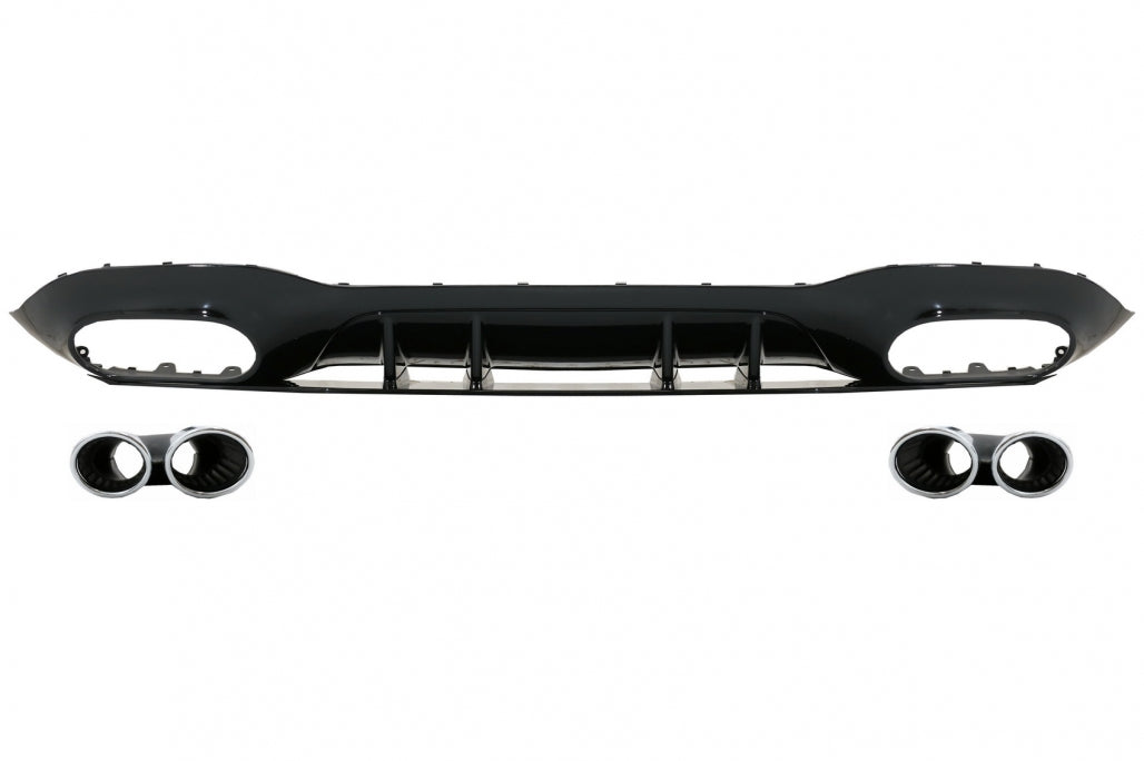 MERCEDES A-CLASS W177 SEDAN AMG REAR DIFFUSER WITH STAINLESS STEEL TIPPER