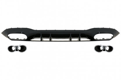 MERCEDES A-CLASS W177 SEDAN AMG REAR DIFFUSER WITH STAINLESS STEEL TIPPER