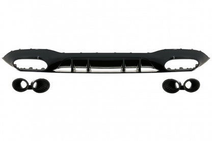 MERCEDES A-CLASS W177 SEDAN AMG REAR DIFFUSER WITH BLACK TIP-PIPE