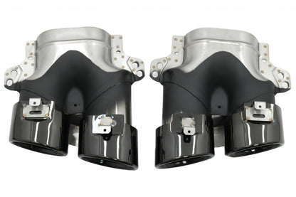 MERCEDES CLS C257 2018+ REAR DIFFUSER WITH BLACK STAINLESS STEEL TIPPER AMG