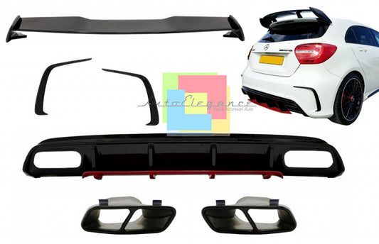MERCEDES A-CLASS W176 2012-2018 DIFFUSER TIP SPOILER ROOF A45 AMG LOOK