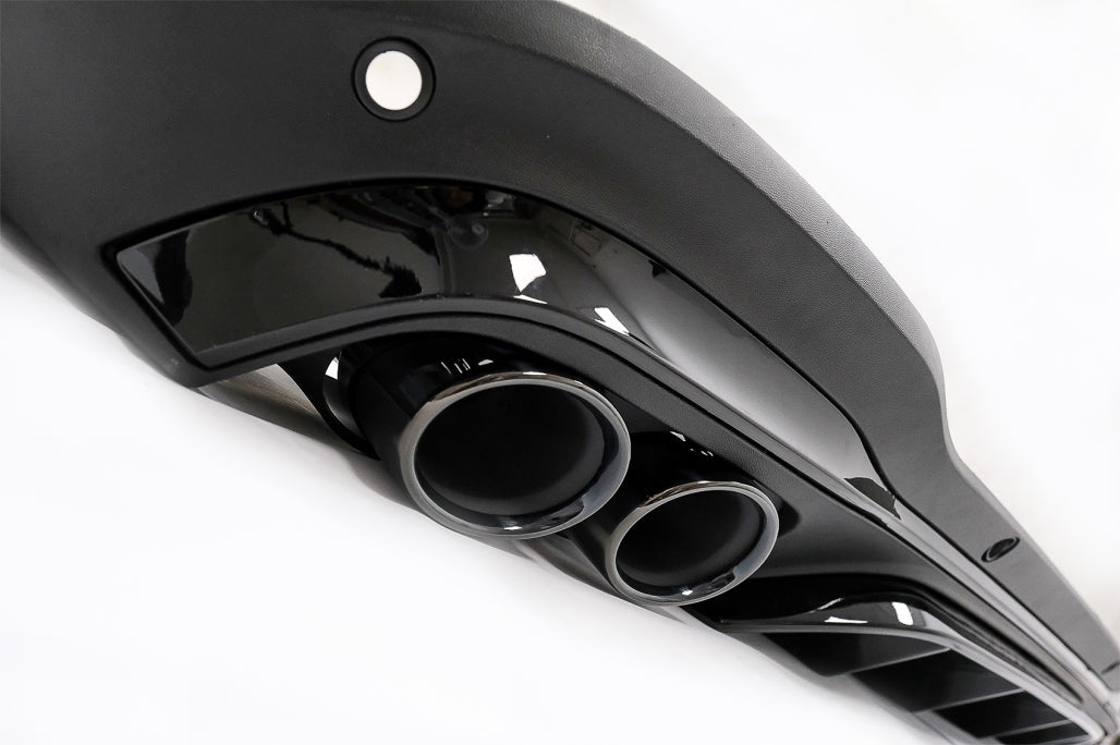MERCEDES GLC X253 SUV 2020+ ABS REAR DIFFUSER &amp; BLACK STAINLESS STEEL TIPPER AMG